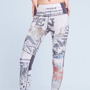 Anthropologie Venice Beach Leggings Electric Rose